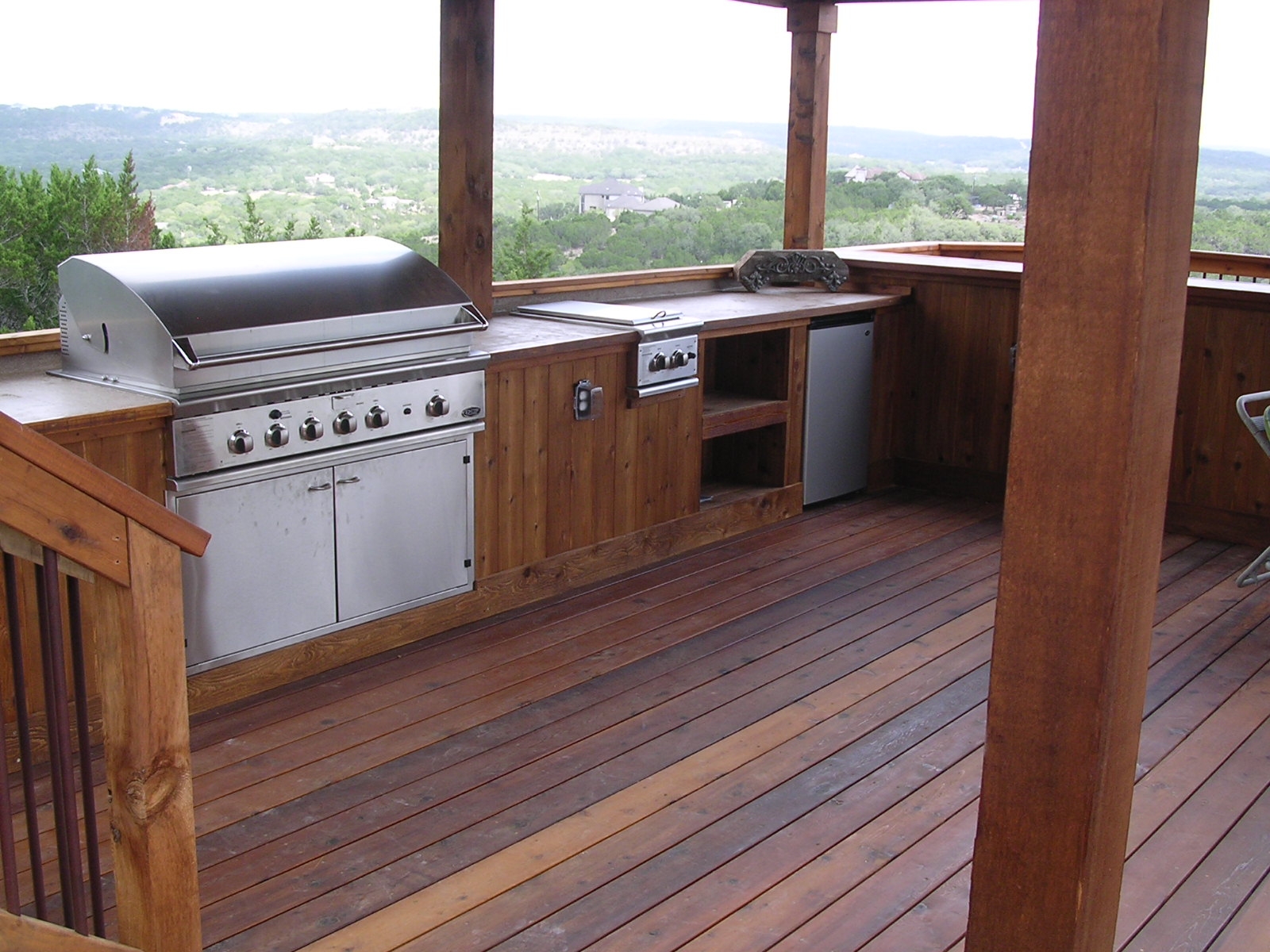 Outdoor kitchen on outlet wood deck